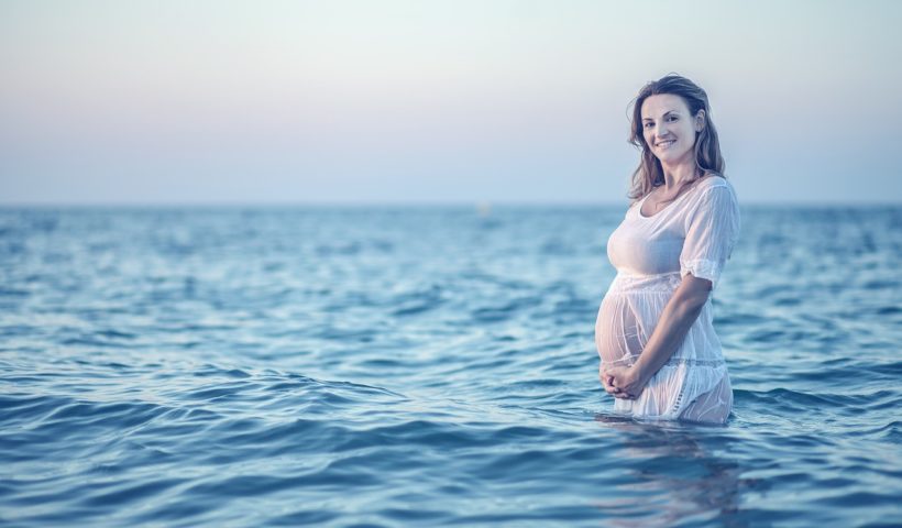 Pregnant Woman by the Sea