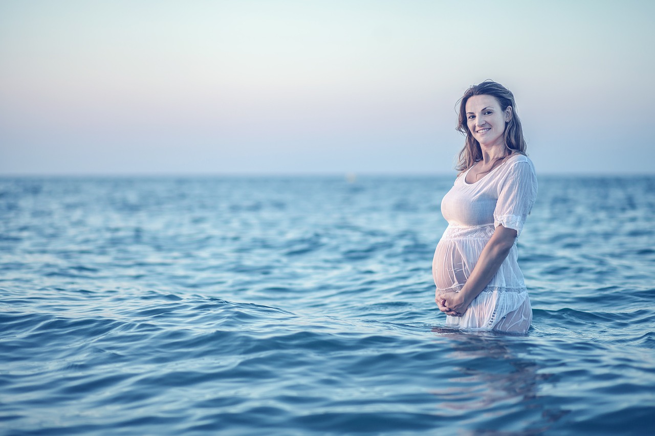 Pregnant Woman by the Sea