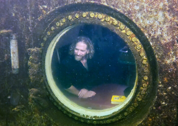 Dr. Joseph Dituri in Jules' Undersea Lodge, Key Largo, FL