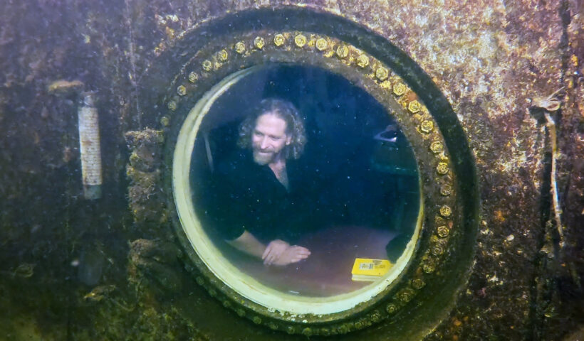 Dr. Joseph Dituri in Jules' Undersea Lodge, Key Largo, FL